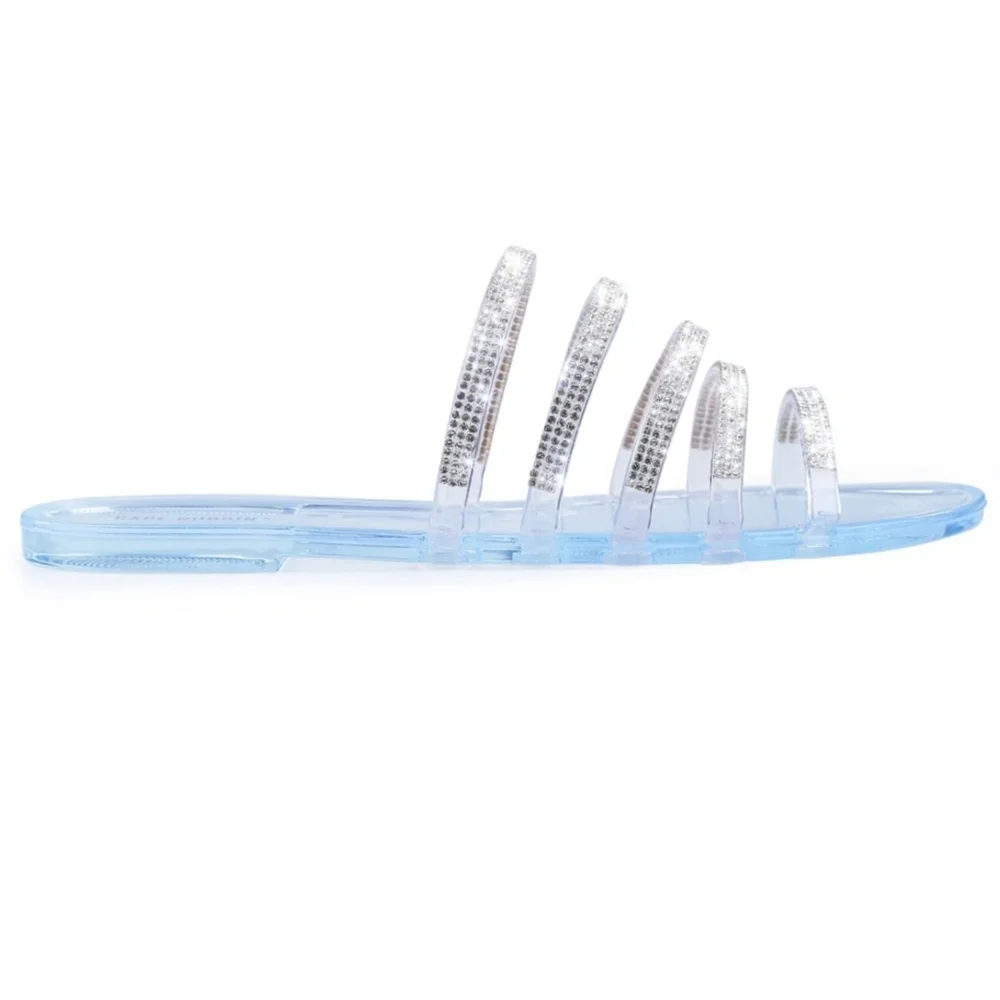 💗ARRIVED 💗 CLEAR BLUE FLAT SANDALS - Picture 8 of 8